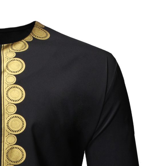 Men's Casual Long-sleeved Polyester Shirt Bronzing - Image 7