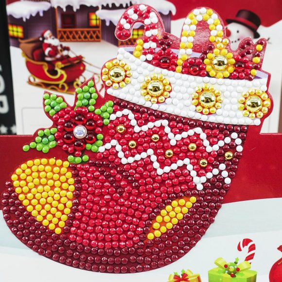 Christmas DIY Diamond Painting Greeting Cards 5D Cartoon Birthday Postcards Kids Festival Embroidery Greet Cards Gifts - Image 5
