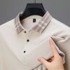 Autumn And Winter New Men's Fleece T-shirt Lapel Loose, Simple And All-matching - Image 4