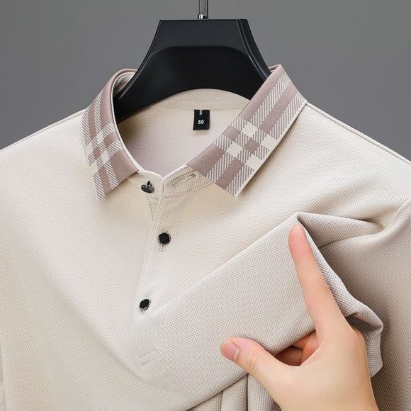 Autumn And Winter New Men's Fleece T-shirt Lapel Loose, Simple And All-matching - Image 4