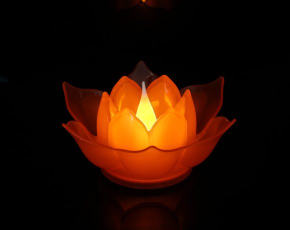 Electronic Plastic Big Lotus With Battery Lamp - Image 4