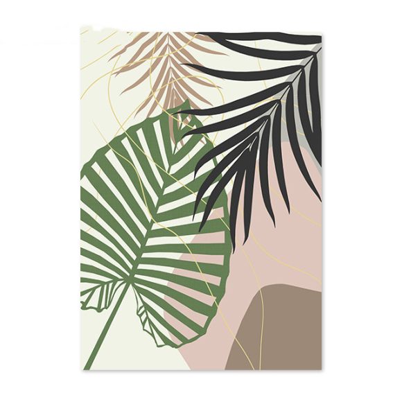 Tropical Plant Leaf Wall Art Canvas Painting - Image 4