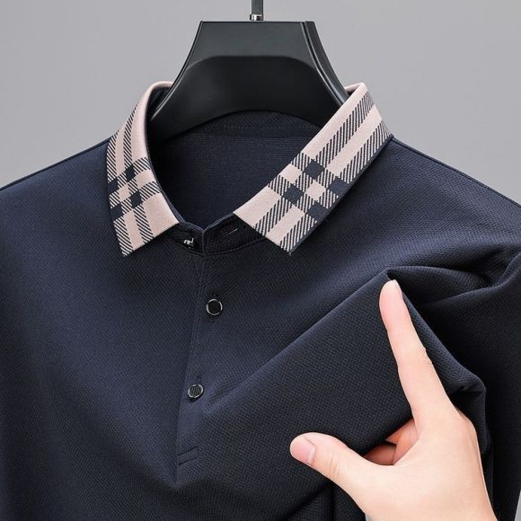 Autumn And Winter New Men's Fleece T-shirt Lapel Loose, Simple And All-matching - Image 9