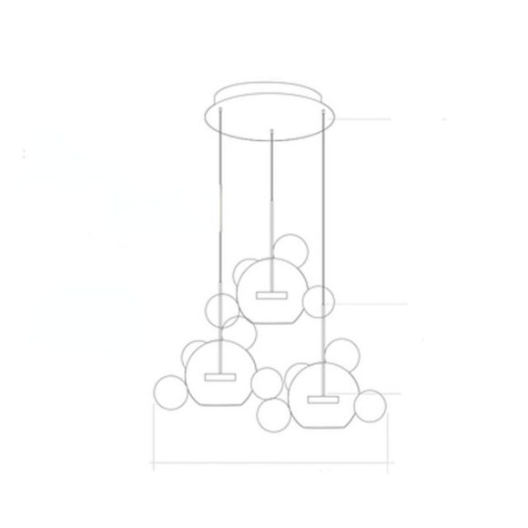 Soap Bubble Mickey Chandelier LED Living Room Bedroom Dining Room Glass - Image 3