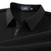 Vertical Texture Button Access Control Collar T-shirt - Image 4