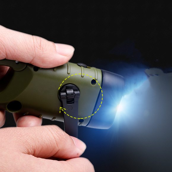Outdoor Hand-cranked Power Generation Led Flashlight Strong Light Solar USB Charging - Image 2