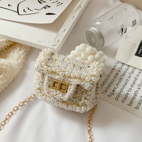 Children's Diamond Lattice Chain Crossbody Bag - Image 4