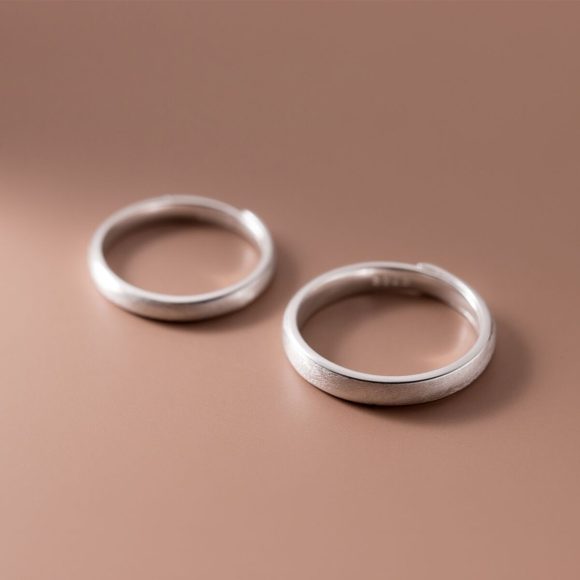 Korean Simple Creative Brushed Frosted Couple Ring - Image 2