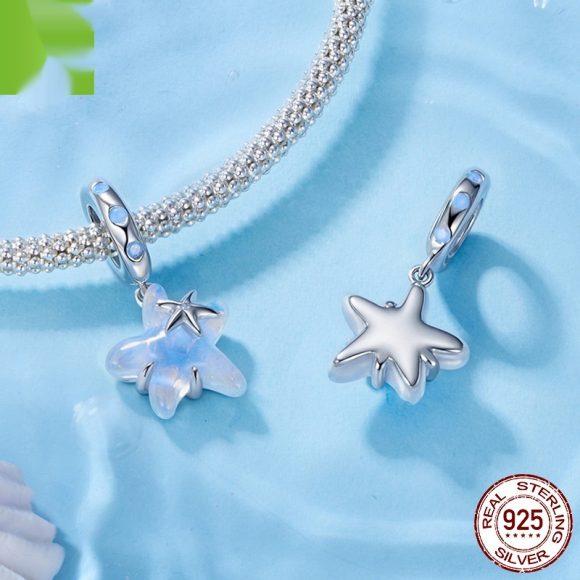 S925 Silver Fantasy Starfish Pendant Diy Bracelet Beads