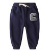 Children's Clothing Boys' Letter Embroidered Plus Velvet Pants Baby Thickened Trousers Warm Pants - Image 4
