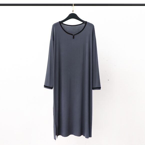 Long Below The Knee Soft Draping Bathrobe Men's Pajamas - Image 7