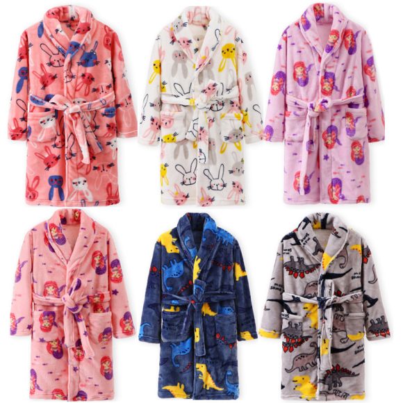Children's Autumn And Winter Flannel Pajamas Home Clothes Boys And Girls - Image 8