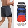 Men's Loose Three-point Quick-drying Lined Anti-exposure Double-layer Fitness Shorts