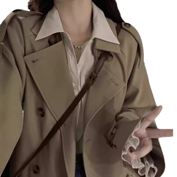 New Spring And Autumn British Style Mid-length Early Autumn Trench Coat For Women - Image 5