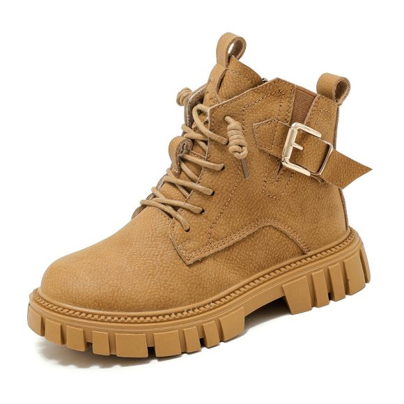 Boy Martin Boots Children Plus Fleece Shortautumn And Winter - Image 6