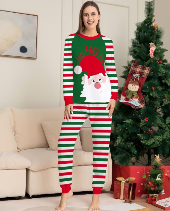 Family Christmas Pajamas Matching Sets Red Stripe Xmas Holiday Sleepwear Jammies Long Sleeve PJs Outfits - Image 4