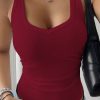 Sporty Knit Camisole Tank Top Slim Fit