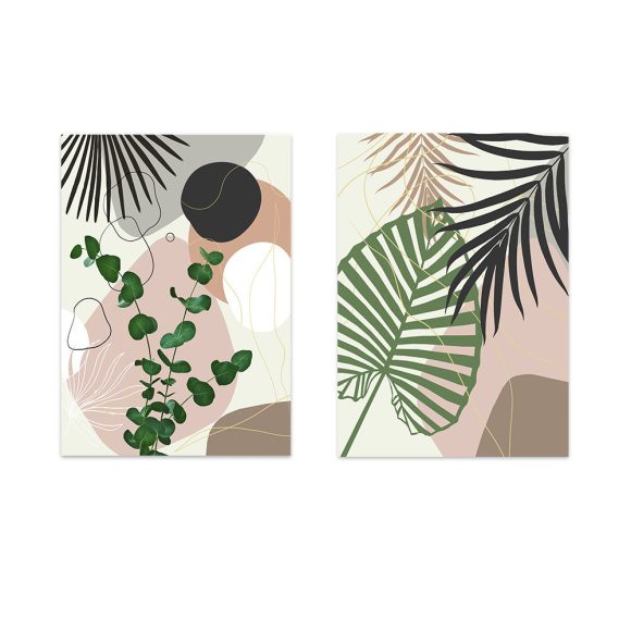 Tropical Plant Leaf Wall Art Canvas Painting - Image 3