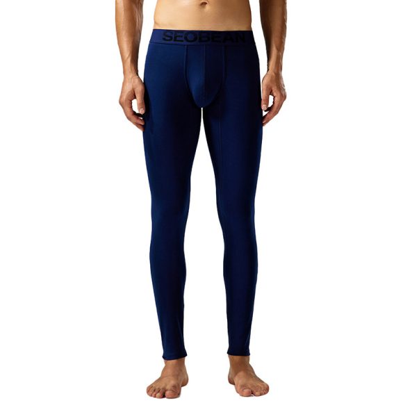 Seobean New Classic Long Johns Men's Fashion Simple Warm Within Long Pajama Pants - Image 3