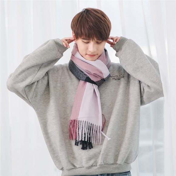 Warm Tassel Plaid Bristle Scarf - Image 10