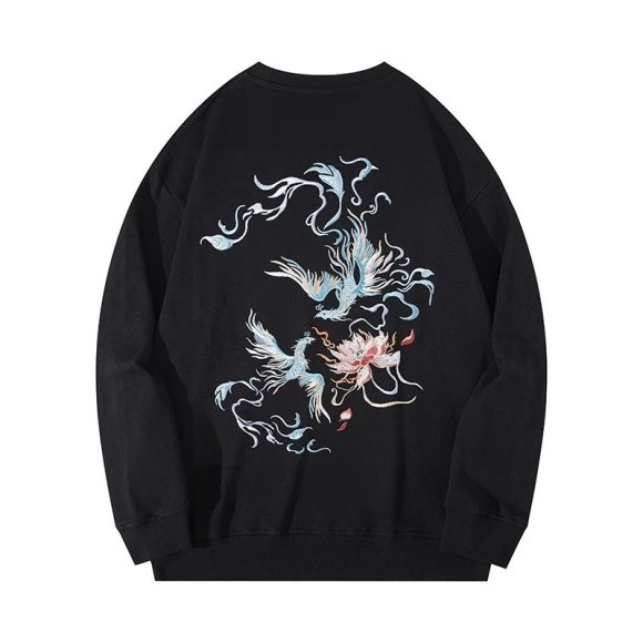 Men's Fleece Padded Coat Embroidered Shirt Round Neck - Image 3