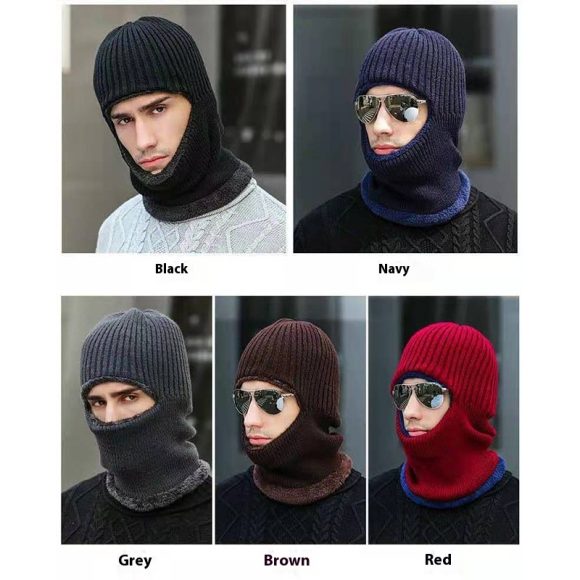 Winter Warm Unisex Dome Brimless Terry Neck Protection Thickened Flat Brim Knitted Hat - Image 3