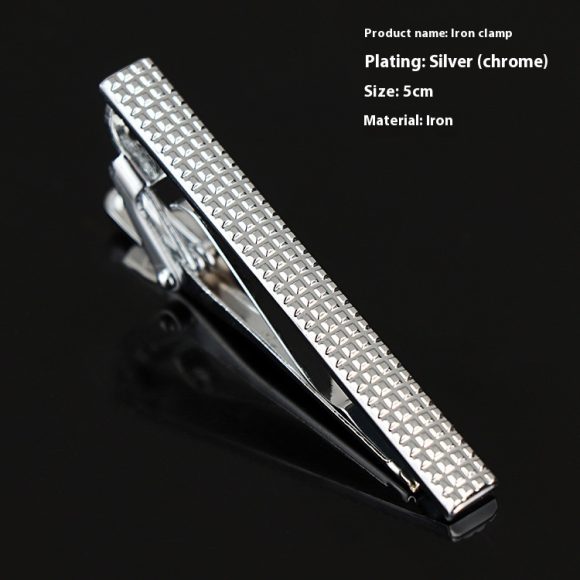 Men's Formal Wear Business Silver Simple Fashion Short Tie Clip - Image 2
