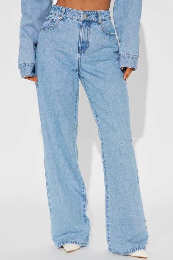 Straight Slimming Trousers Love Pocket High Waist Loose Jeans - Image 5