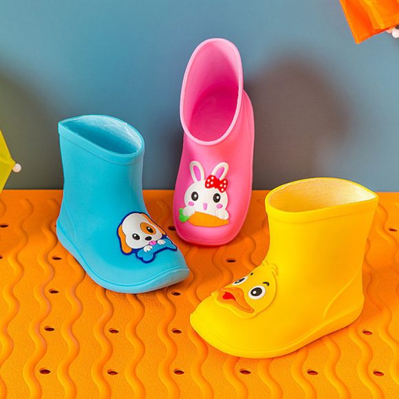 Non-slip Stylish Rubber Shoes Men's And Women's Children & Baby Baby Velvet Rain Boots - Image 10
