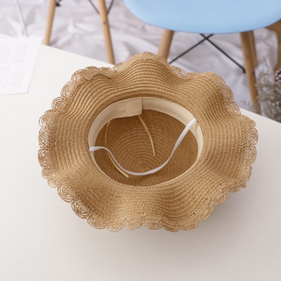 Small Ball Solid Color Children Straw Hat Bag Set - Image 3