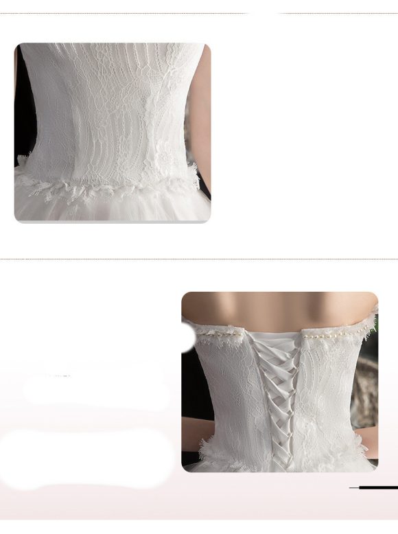 Short Front And Back Length Small Trailing Wedding Dress - Image 3