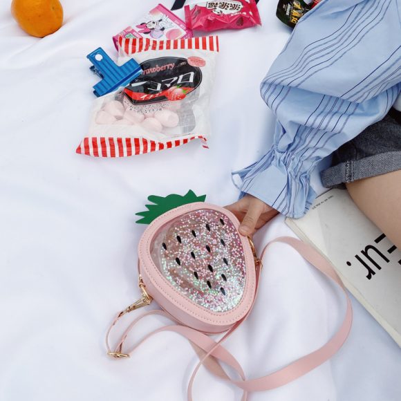 Summer Children's Pineapple Strawberry One Shoulder Jelly Bag - Image 5