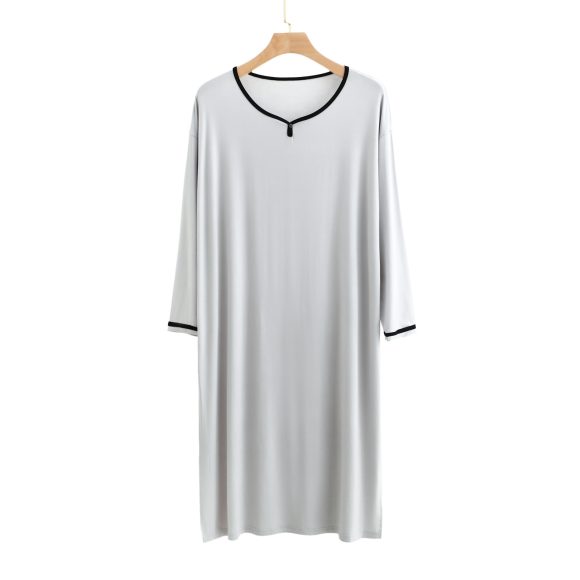 Long Below The Knee Soft Draping Bathrobe Men's Pajamas - Image 10