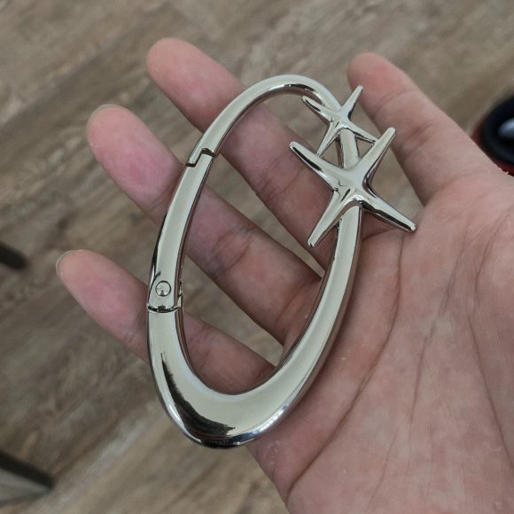 Niche Double Star Oval Keychain Vibe Style Handbag Pendant - Image 4