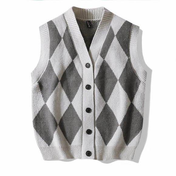 Autumn And Winter Leisure Men's V-neck Sweater Woolen Vest - Image 3