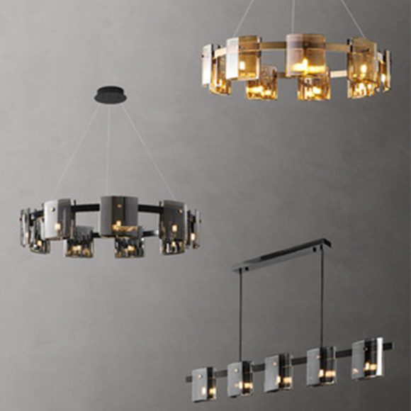 Modern Simple Glass Living Room Chandelier Bedroom Study Personality - Image 2