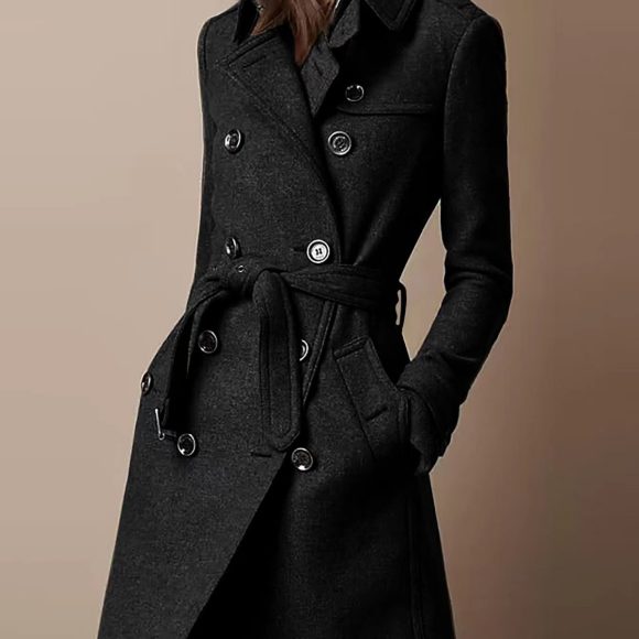 Double Breasted Casual Woolen Coat Women's Clothing - Image 7