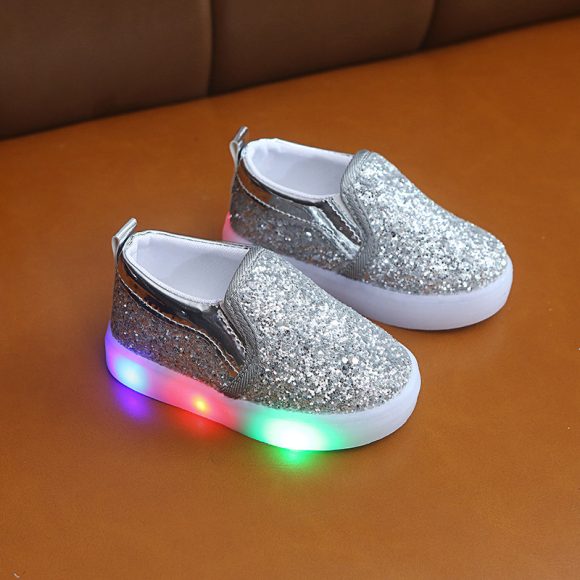 Kids Led Sneakers Lighted Baby Toddler Sneakers Sequin Girl Light Shoes - Image 4