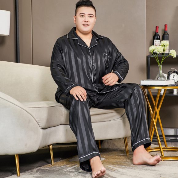 Cut Flower Fat Men's Pajamas Extra Ice Silk - Image 5