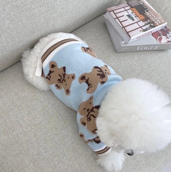 Dog Cat Sweater Preppy Style V-neck Striped Vest Pet Puppy Winter Warm Clothes Apparel For Dogs Cats - Image 4