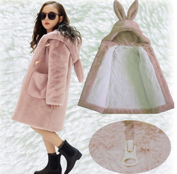 Thickened Faux Fur Coat For Big Kids - Image 5