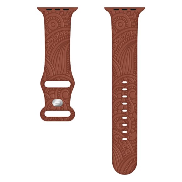 Laser Carved Embossed Cashew Printed Silicone Strap - Image 9
