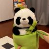 Simulated Bamboo Tube Flower Panda Pillow - Image 7
