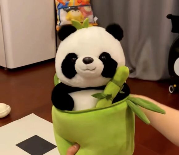 Simulated Bamboo Tube Flower Panda Pillow - Image 7
