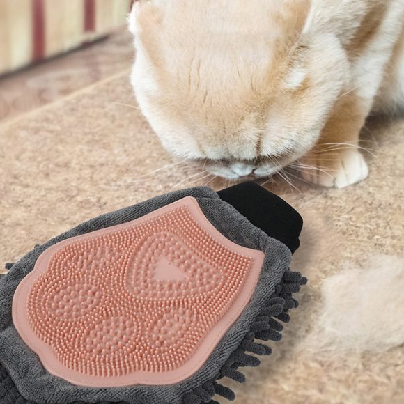 Pet Bathing Brush 2-in-1 Grooming Glove Elegant Dog Grooming Tool For Brushing, Massaging, And Drying Pet Grooming Kit For Dog Cat 2-Sided Bathing Brush Cleaning Massage Glove - Image 4
