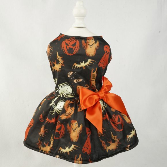Halloween Small Dog Clothes Pet Dress Pumpkin Print Dress Chihuahua Yorkie Mesh Dress Pet Party Clothing Cat Dog Costume - Image 4