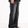 Retro Straight Jeans Men's American Loose-fitting Wide-leg Trousers - Image 5