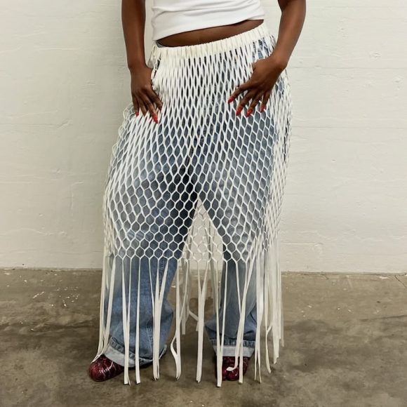 Women's Fishnet Beach Skirt Tassel Skirt - Image 6