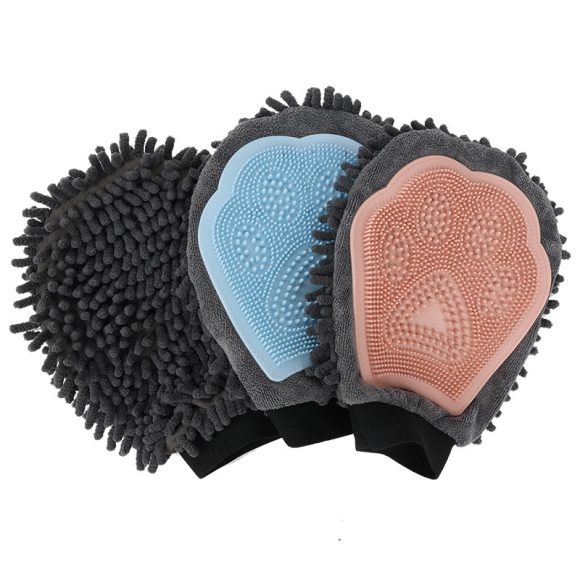 Pet Bathing Brush 2-in-1 Grooming Glove Elegant Dog Grooming Tool For Brushing, Massaging, And Drying Pet Grooming Kit For Dog Cat 2-Sided Bathing Brush Cleaning Massage Glove - Image 6