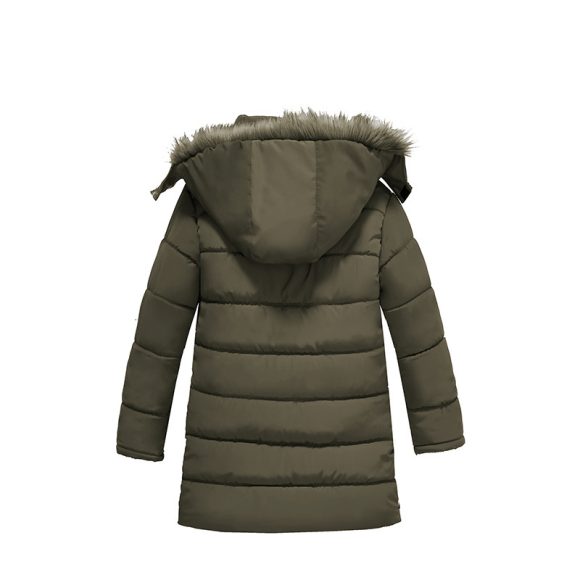 Boys Large Fur Collar Padded Warm Cotton Jacket - Image 5